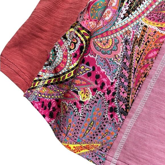 NWT Bohemian Oversized T-Shirt Pink Paisley Size Large - Picture 4 of 10